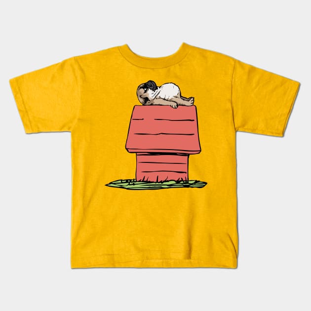 Pug House Kids T-Shirt by huebucket